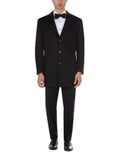 Tallia Men Wool Blend Overcoat Coat Contrast Velvet Top Collar Black XL Wool