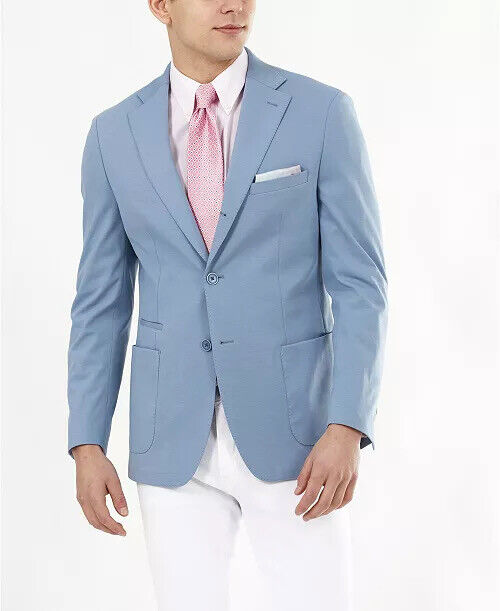 Tallia Men's Slim-Fit Blazer Indigo Blue Medium Sport Coat Unlined