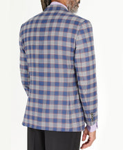 Tayion Collection Men's Classic-Fit Sport Coat Blazer 44R Blue & Pink Plaid