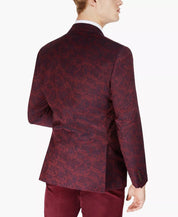 TAYION COLLECTION Men's Classic-Fit Red & Blue Paisley Sport Coat 40S