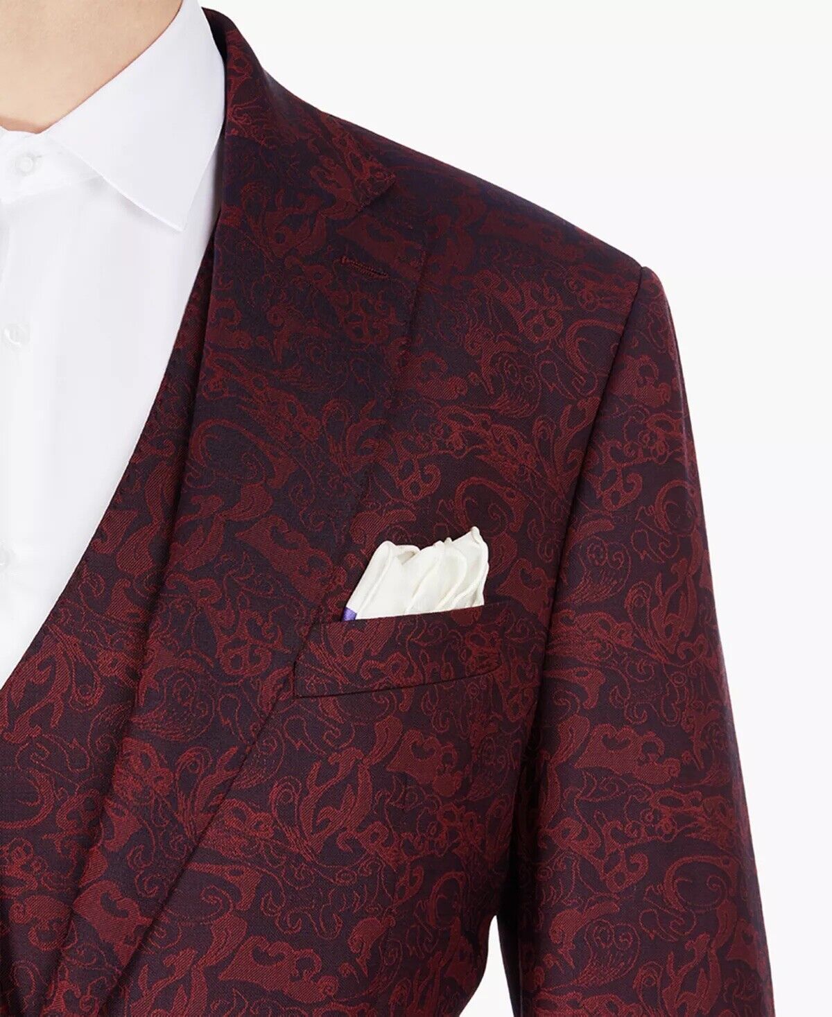 TAYION COLLECTION Men's Classic-Fit Red & Blue Paisley Sport Coat 40S