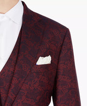 TAYION COLLECTION Men's Classic-Fit Red & Blue Paisley Sport Coat 40S