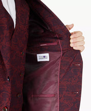 TAYION COLLECTION Men's Classic-Fit Red & Blue Paisley Sport Coat 40S