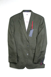 Tommy Hilfiger Men's Modern Fit Linen Suit Jacket Olive Green 36S