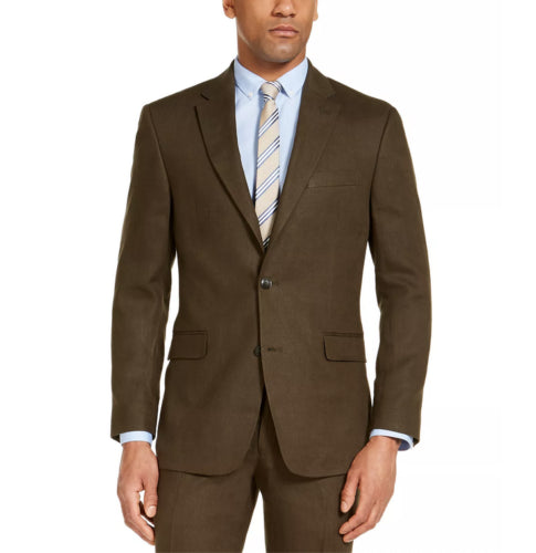Tommy Hilfiger Men's Modern Fit Linen Suit Jacket Olive Green 41L