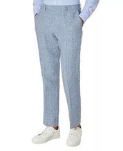 TOMMY HILFIGER Men's Modern Flex Stretch Plaid Linen Dress Pants Blue 40 X 32