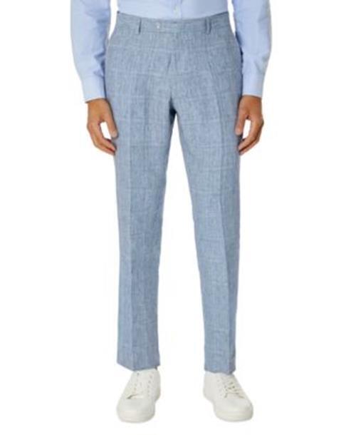 Tommy Hilfiger Modern Fit Flex Stretch Linen Suit Pants Medium Blue 42 x 30