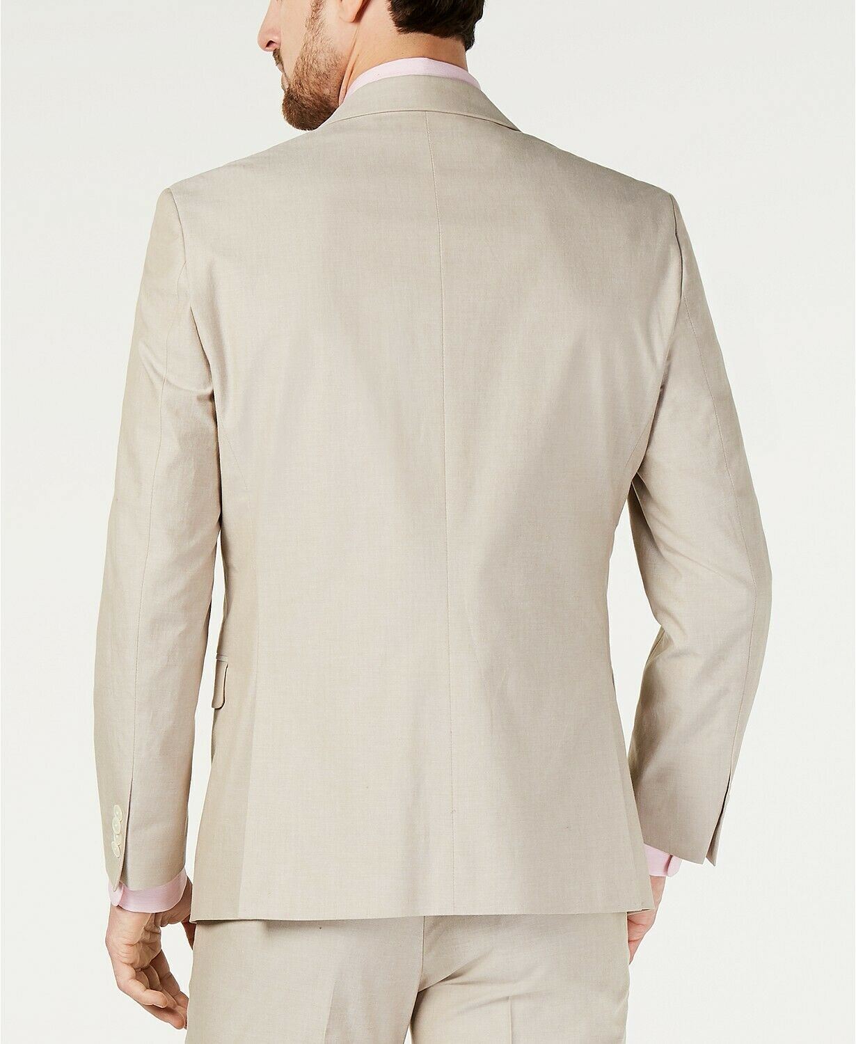 Tommy Hilfiger Men's Modern-Fit Flex Stretch Tan Suit Jacket 46L Khaki