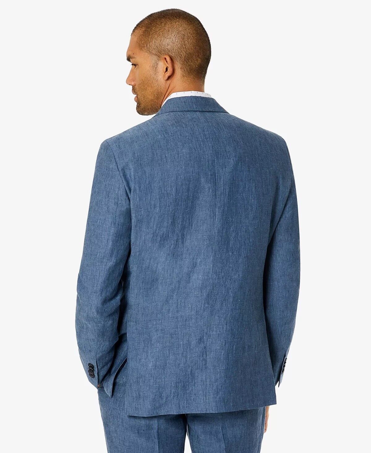 Tommy Hilfiger Men's Modern-Fit Flex Stretch Linen Suit Jacket 40L Mid Blue