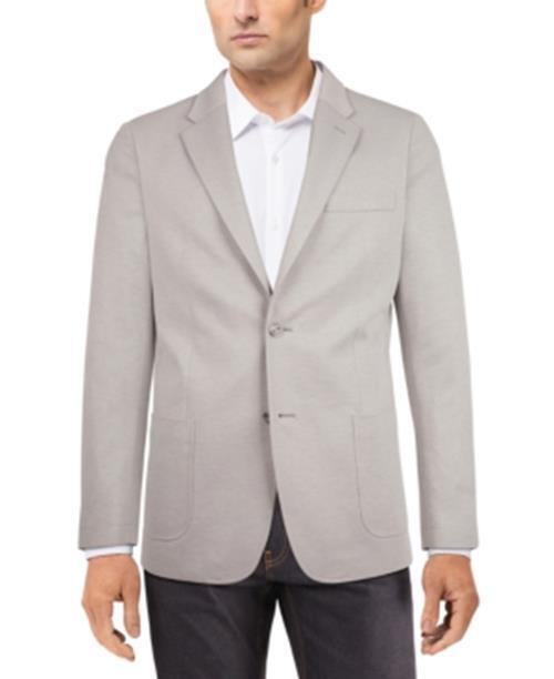 Tommy Hilfiger Men's Modern-Fit Solid Textured Knit Sport Coat Grey 42S