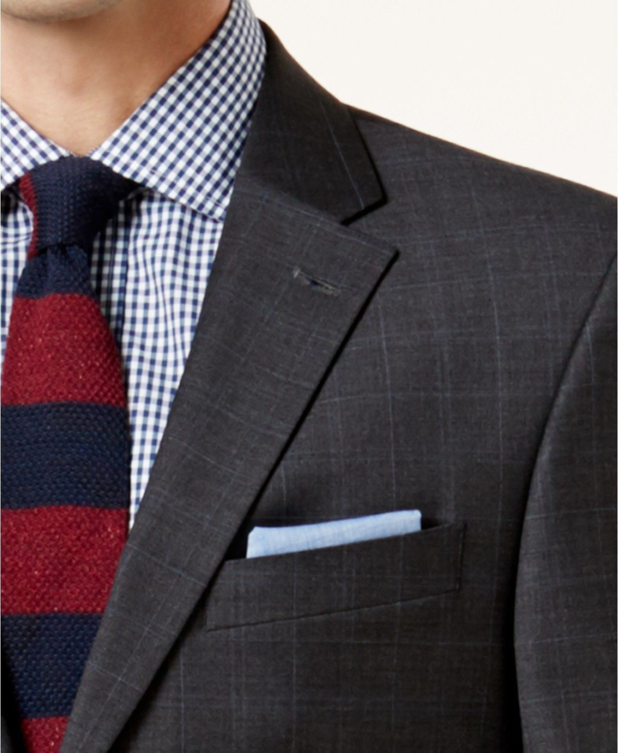 Tommy Hilfiger Modern-Fit TH Flex Performance Plaid Suit Jacket 40L Grey