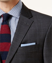 Tommy Hilfiger Modern-Fit TH Flex Performance Plaid Suit Jacket 40L Grey