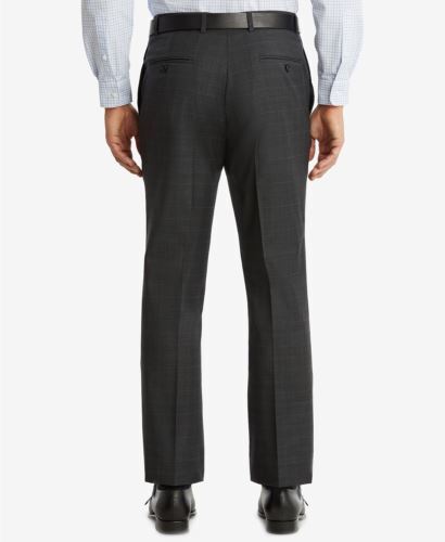 Tommy Hilfiger Modern-Fit TH Flex Performance Plaid Pants 42 x 32 Grey