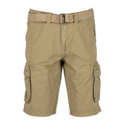 Raw X Mens Belted Double Pocket Cargo Shorts New Khaki 50