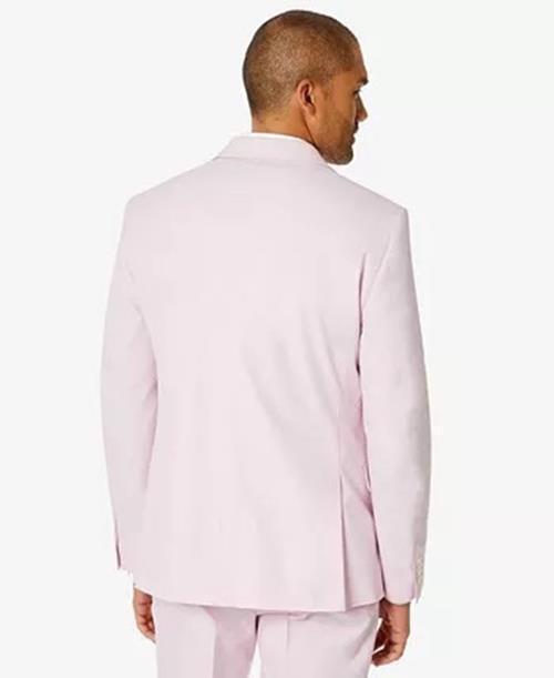 Tommy Hilfiger Mens Chambray Suit Jacket 36S Pink Modern-Fit TH Flex Stretch