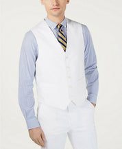 Tommy Hilfiger Men's Modern-Fit THFlex Stretch Solid White Suit Vest Large