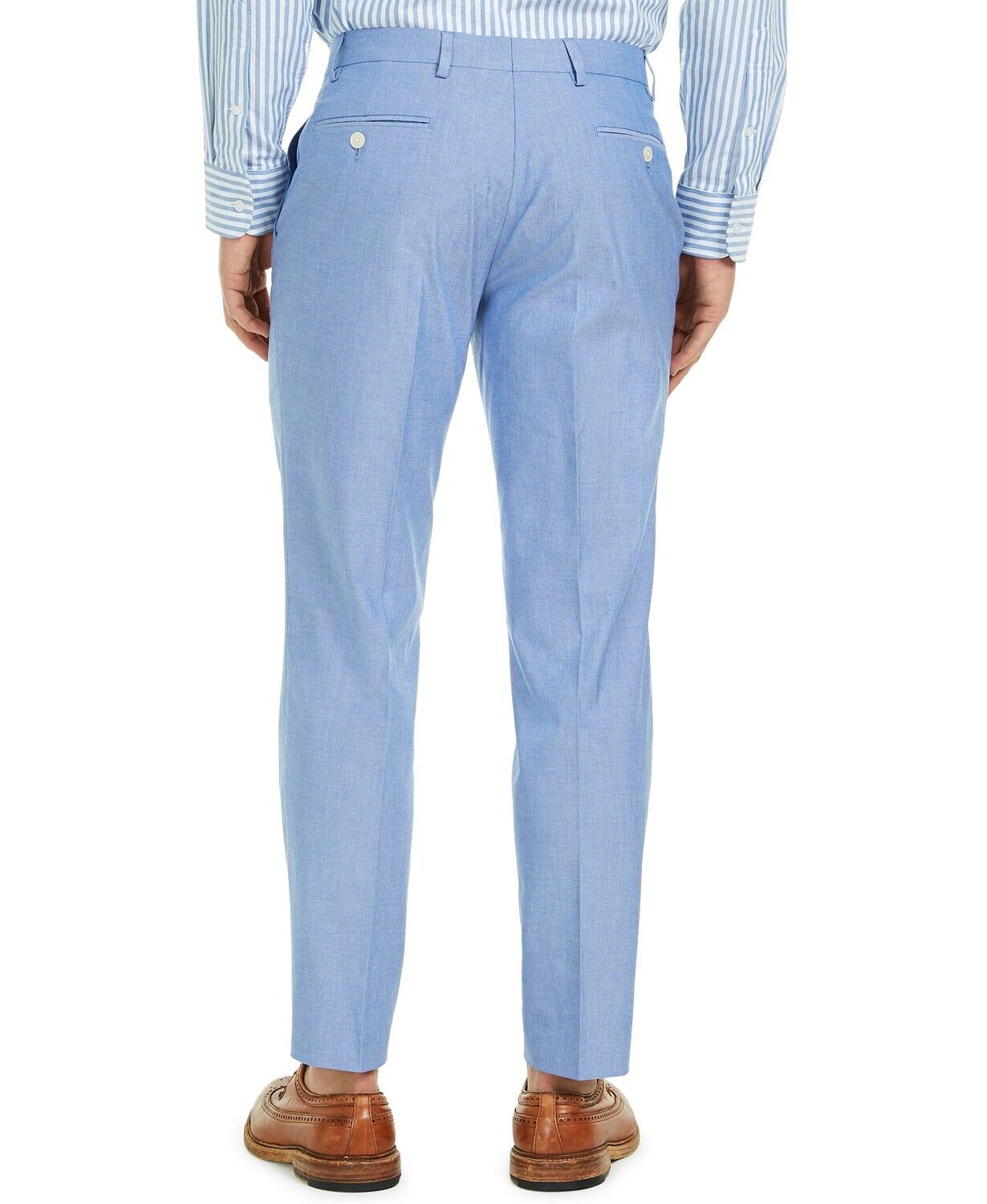 Tommy Hilfiger Modern-Fit TH Flex Stretch Blue Chambray Pants 30 X 32