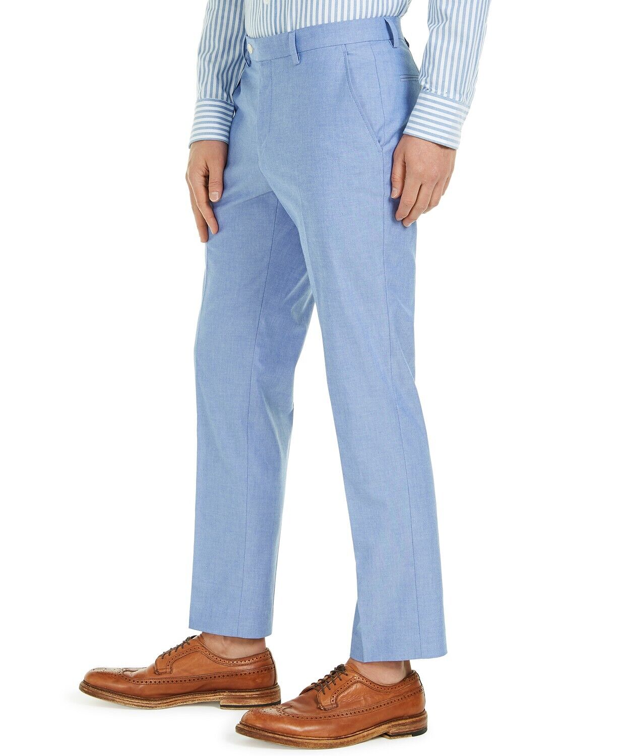 Tommy Hilfiger Modern-Fit TH Flex Stretch Blue Chambray Pants 30 X 32