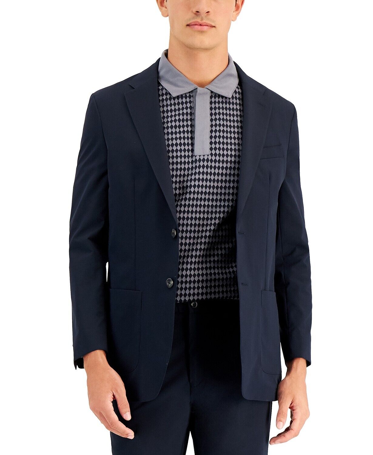 Tommy Hilfiger Men's Navy Tech Modern Fit Suit Jacket 41L Navy Blue