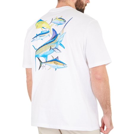 Guy Harvey Mens Atlantic Big Game Short Sleeve T-Shirt White 2XL