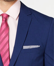 Vince Camuto Slim-Fit Stretch Wrinkle-Resistant Blue Check Suit Jacket 46R