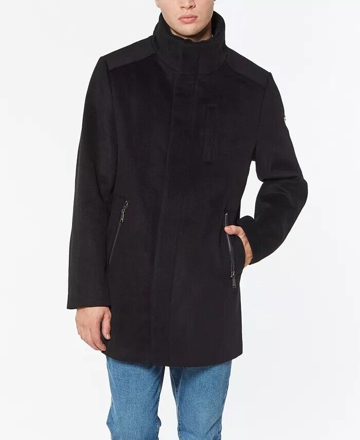 VINCE CAMUTO Men's Wool Topper Coat Overcaot Medium Black