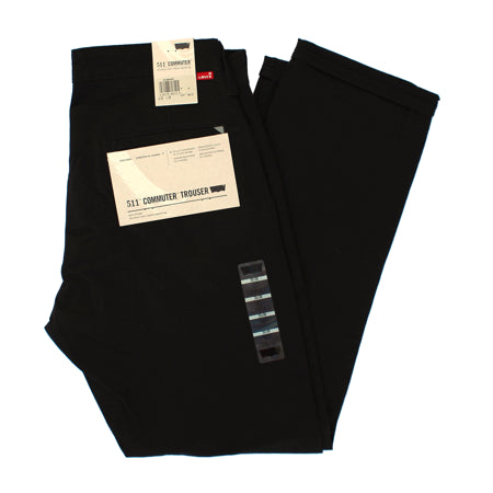 Levis 511 Mens Slim-Fit Commuter Black Pants 34 x 30