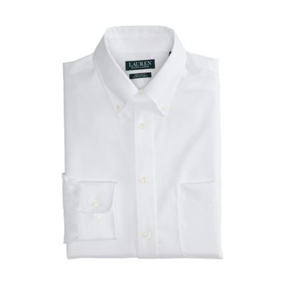 Lauren Ralph Lauren Men's Regular Fit Non Iron Dress Shirt White 17.5 32 33