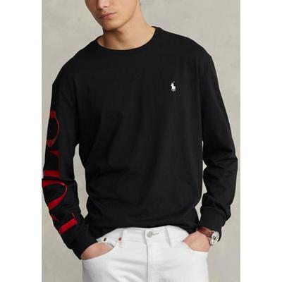Polo Ralph Lauren Mens Classic Fit Logo Long Sleeve T Shirt Black Large