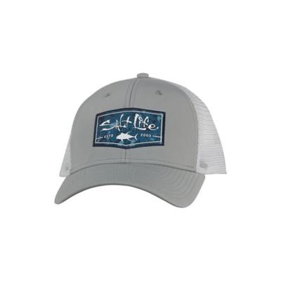 Salt Life Men's Aqua Badge Baseball Hat Light Grey