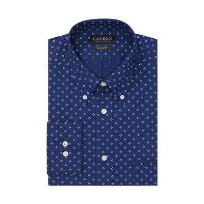 Lauren Ralph Lauren Mens Ultraflex Dress Shirt Blue 17 34 35
