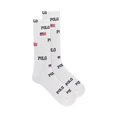 Polo Ralph Lauren Mens Americana Logo Crew Sock Whit