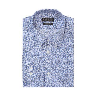 Lauren Ralph Lauren Men's Regular Fit Wrinkle Free Dress Shirt Blue 17.5 34 35