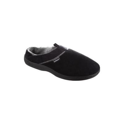 Isotoner Jared Mens Fleece Slip on Slide Slippers Black Medium 8 to 9