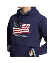 Polo Ralph Lauren American Flag Fleece Hoodie Sweatshirt Newport Navy  Size Large