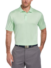 PGA TOUR Mens Space Dye Texture Golf Polo Shirt Small Green
