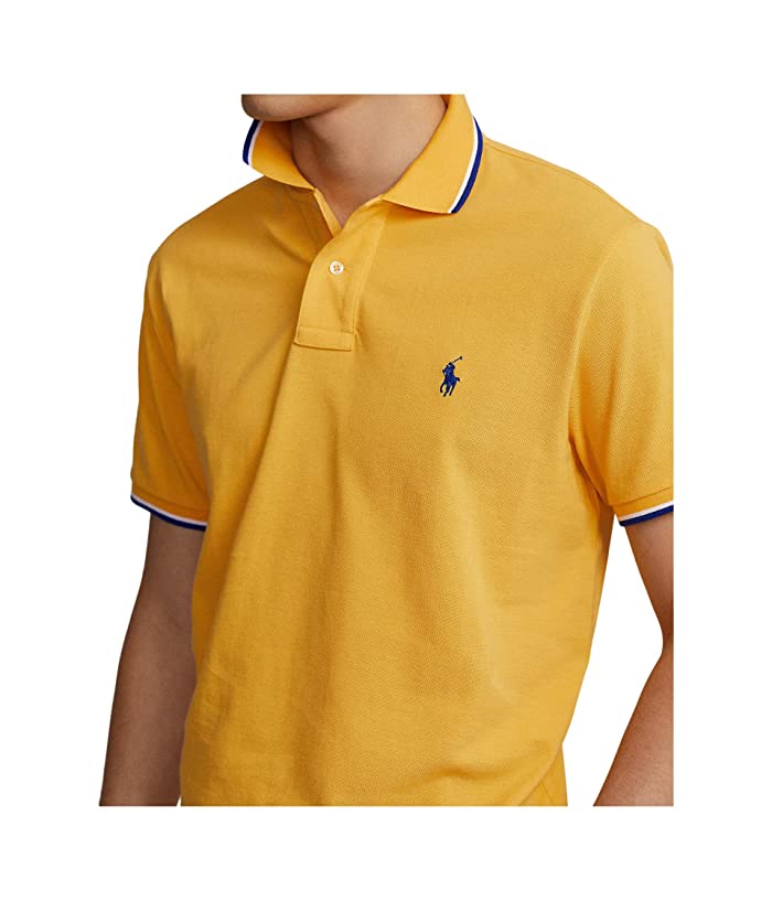 Polo Ralph Lauren Men's Gold Mesh Polo Shirt  Yellow Medium