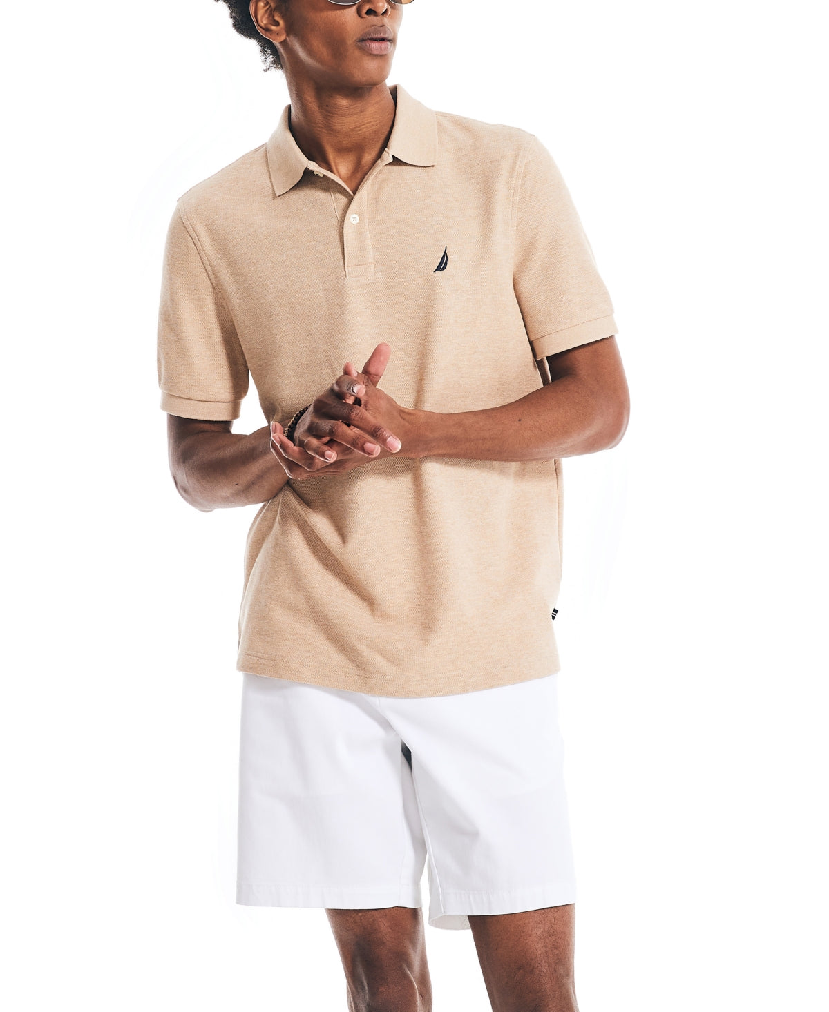 Nautica Men's Classic fit Deck Polo Shirt  Camel Heather  2Xl