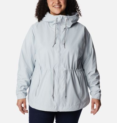 Columbia Womens Raincoat Coat 2X Grey Solid