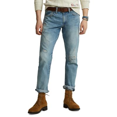 Polo Ralph Lauren Varick Slim Straight Distressed Jeans  Navy 36X32