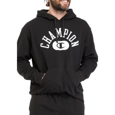Champion Mens Vintage Wash Varsity Hoodie Sweatshirt Large Black