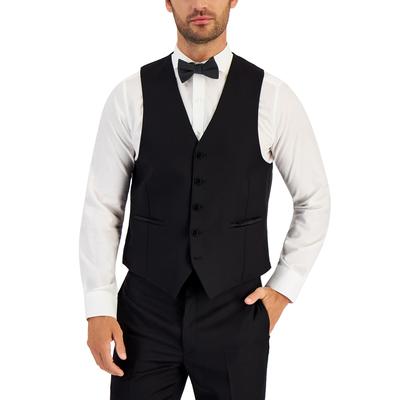 Lauren Ralph Lauren Mens Classic Fit UltraFlex Tuxedo Vest Black Small