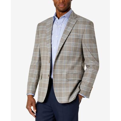 Lauren Ralph Lauren Men's UltraFlex Plaid Blazer Tan Blue 44L