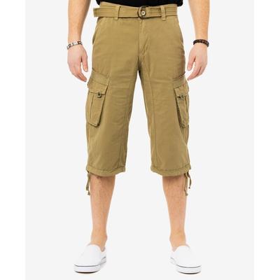 X-ray Mens Classic fit Cargo Shorts 36 Green Solid Belted