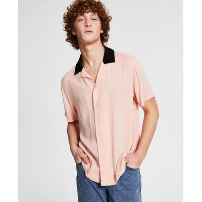 And Now This Mens Regular fit Bowling Shirt Pink 2XL