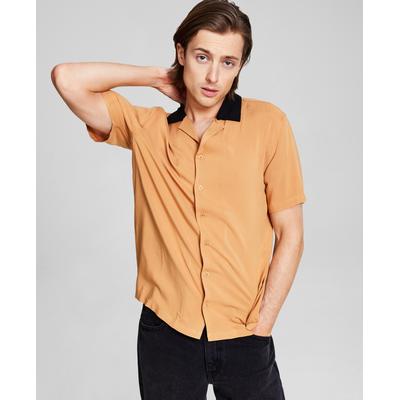 And Now This Men's Regular fit Bowling Shirt Biscuit  Brown Xxl