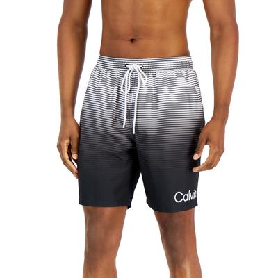 Calvin Klein Swim Men's Logo Gradient Stripe Swim Trunks Black Large