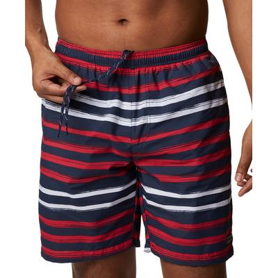 Columbia Men's Big Dipper Water Shorts  Collegiate Navy Red Brush Striped