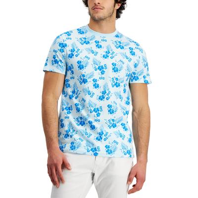 Club Room Men's Tropical Graphic Tshirt  Navy Xxl
