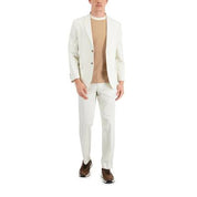 Nautica Men's Modern-Fit White / Cream Cotton Suit 42S / 36 x 32